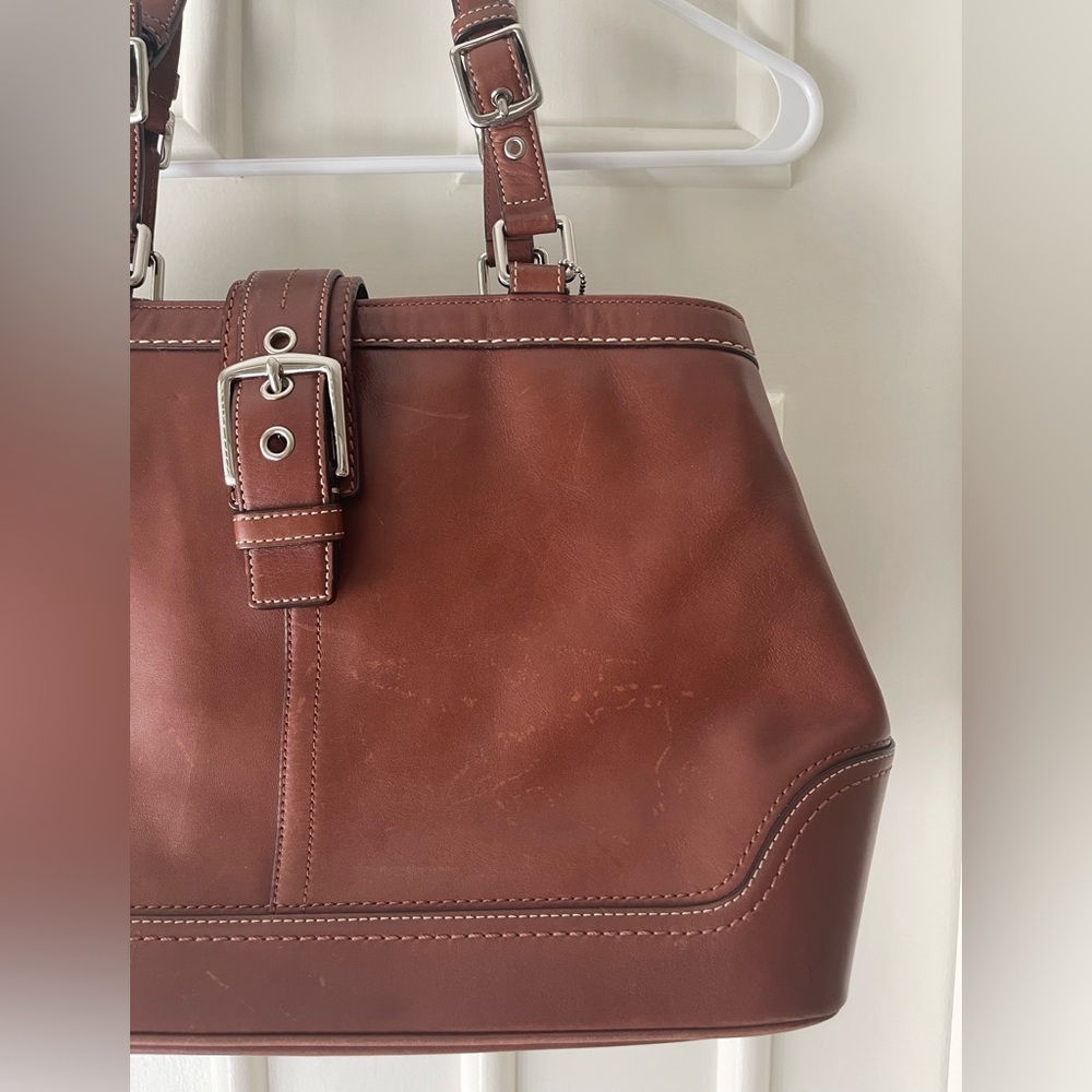Coach Hampton Brown Leather Shoulder/Satchel Bag - Picture 4 of 15
